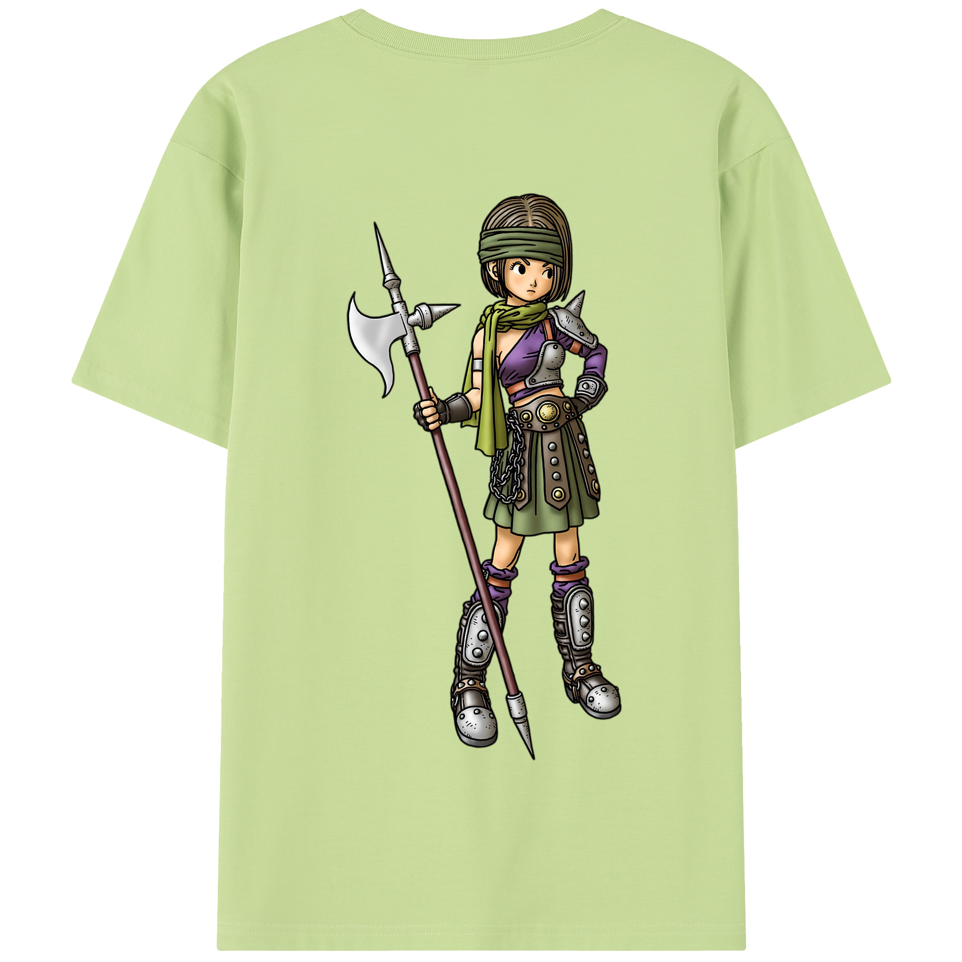 （画像用） ドラゴンクエスト Doragon Kuesuto Dragon Quest 綿100％半袖Tシャツ（背面プリント）
